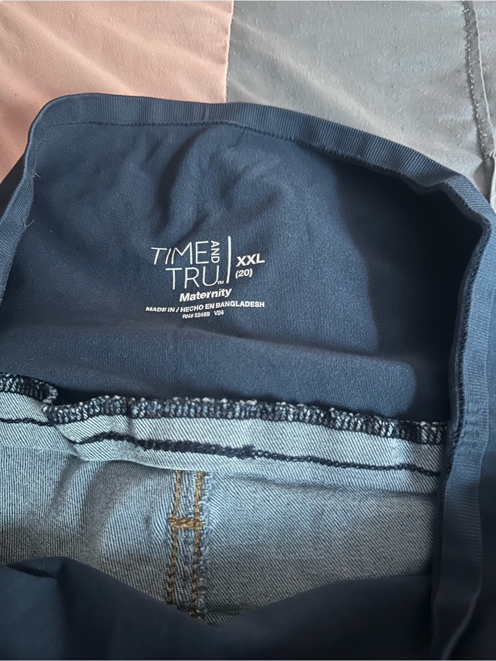 Time and Tru Navy Maternity Relaxed Jeans